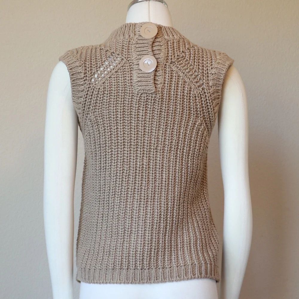 Chloe sleeveless all-cotton knit sweater crew neck - Picture 2 of 10